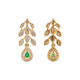 Sparkling Elegance Emerald Vine Drop Necklace Set