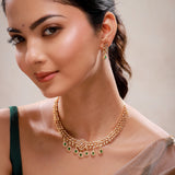 Sparkling Elegance Emerald Vine Drop Necklace Set