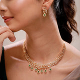 Sparkling Elegance Emerald Vine Drop Necklace Set