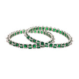 Sparkling Elegance CZ White Rhodium Bangles