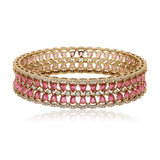 Sparkling Elegance Ruby Lattice CZ Bangles Set