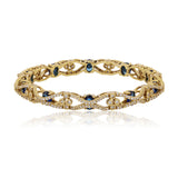 Sparkling Elegance Mehndi Blue Lattice Bangles Set