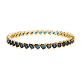 Sparkling Elegance Blue CZ Yellow Gold-Plated Bangles
