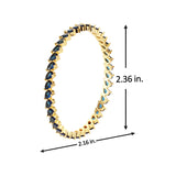 Sparkling Elegance Blue CZ Yellow Gold-Plated Bangles