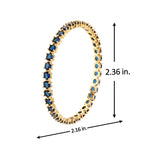 Sparkling Elegance Round Blue CZ Yellow Gold-Plated Bangles