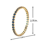 Sparkling Elegance Round Blue CZ Yellow Gold-Plated Bangles