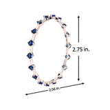 Sparkling Elegance Round Blue CZ Link Bangles - White Rhodium-Plated