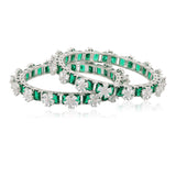 Sparkling Elegance Emerald Flora CZ Bangles Set