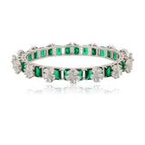 Sparkling Elegance Emerald Flora CZ Bangles Set