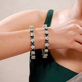 Sparkling Elegance Emerald Flora CZ Bangles Set