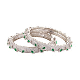 Sparkling Elegance Marquise White CZ White Rhodium Bangles