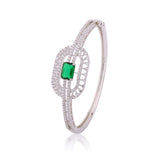 Sparkling Elegance Emerald Halo CZ Bracelet