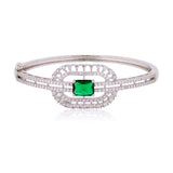 Sparkling Elegance Emerald Halo CZ Bracelet