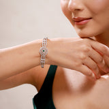 Sparkling Elegance Emerald Orbit CZ Bracelet