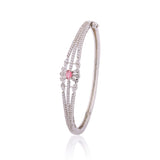 Sparkling Elegance Pink Bloom CZ Bracelet