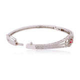 Sparkling Elegance Pink Bloom CZ Bracelet