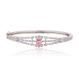 Sparkling Elegance Pink Bloom CZ Bracelet