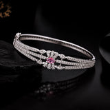 Sparkling Elegance Pink Bloom CZ Bracelet