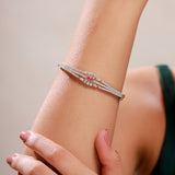 Sparkling Elegance Pink Bloom CZ Bracelet