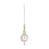 Sparkling Elegance Ruby Crescent Maang Tika