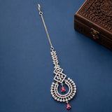 Sparkling Elegance Ruby Crescent Maang Tika