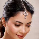 Sparkling Elegance Celestial Crescent CZ Maang Tika