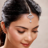 Sparkling Elegance Celestial Crescent CZ Maang Tika