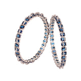 Sparkling Elegance Blue CZ White Rhodium Bangles