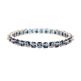 Sparkling Elegance Blue CZ White Rhodium Bangles