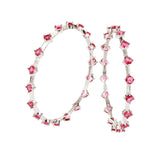 Sparkling Elegance Red Round CZ White Rhodium Link Bangles