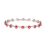 Sparkling Elegance Red Round CZ White Rhodium Link Bangles