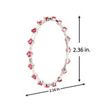 Sparkling Elegance Red Round CZ White Rhodium Link Bangles