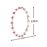 Sparkling Elegance Red Round CZ White Rhodium Link Bangles