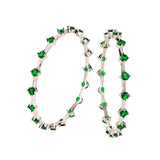 Sparkling Elegance Green Round CZ White Rhodium Link Bangles