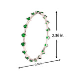 Sparkling Elegance Green Round CZ White Rhodium Link Bangles