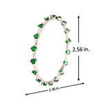 Sparkling Elegance Green Round CZ White Rhodium Link Bangles