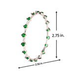Sparkling Elegance Green Round CZ White Rhodium Link Bangles