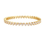 Sparkling Elegance White CZ Yellow Gold-Plated Bangles