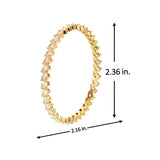 Sparkling Elegance White CZ Yellow Gold-Plated Bangles