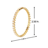 Sparkling Elegance White CZ Yellow Gold-Plated Bangles