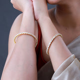 Sparkling Elegance White CZ Yellow Gold-Plated Bangles