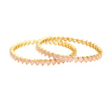Sparkling Elegance Pink CZ Yellow Gold-Plated Bangles