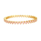 Sparkling Elegance Pink CZ Yellow Gold-Plated Bangles