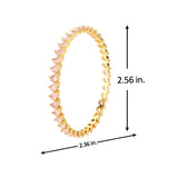 Sparkling Elegance Pink CZ Yellow Gold-Plated Bangles