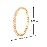 Sparkling Elegance Pink CZ Yellow Gold-Plated Bangles