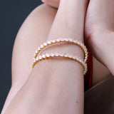 Sparkling Elegance Pink CZ Yellow Gold-Plated Bangles