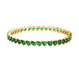 Sparkling Elegance Green CZ Yellow Gold-Plated Bangles