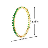 Sparkling Elegance Green CZ Yellow Gold-Plated Bangles
