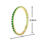 Sparkling Elegance Green CZ Yellow Gold-Plated Bangles
