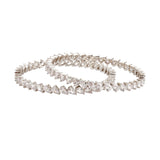 Sparkling Elegance White CZ White Rhodium-Plated Bangles
